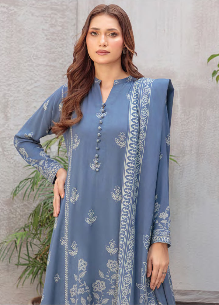 Lakhany Printed Pashmina Suits Unstitched 3 Piece LSM25LP LG-SG-0035-B - Winter Collection