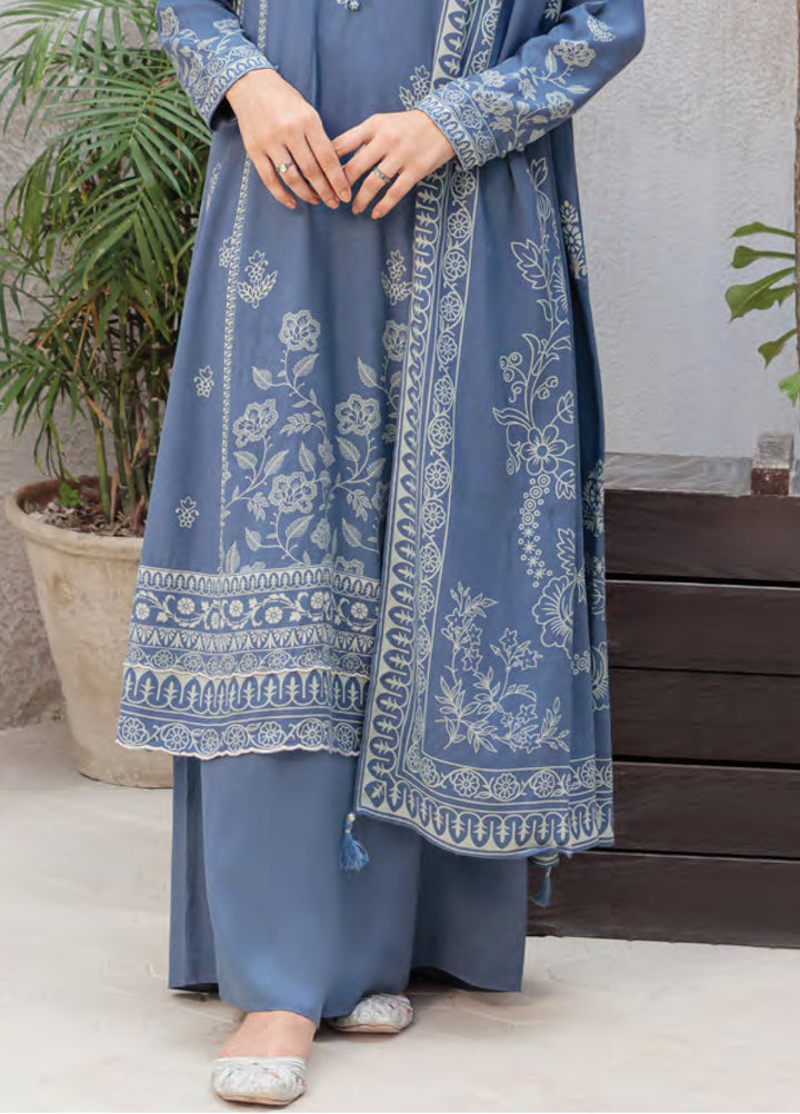 Lakhany Printed Pashmina Suits Unstitched 3 Piece LSM25LP LG-SG-0035-B - Winter Collection