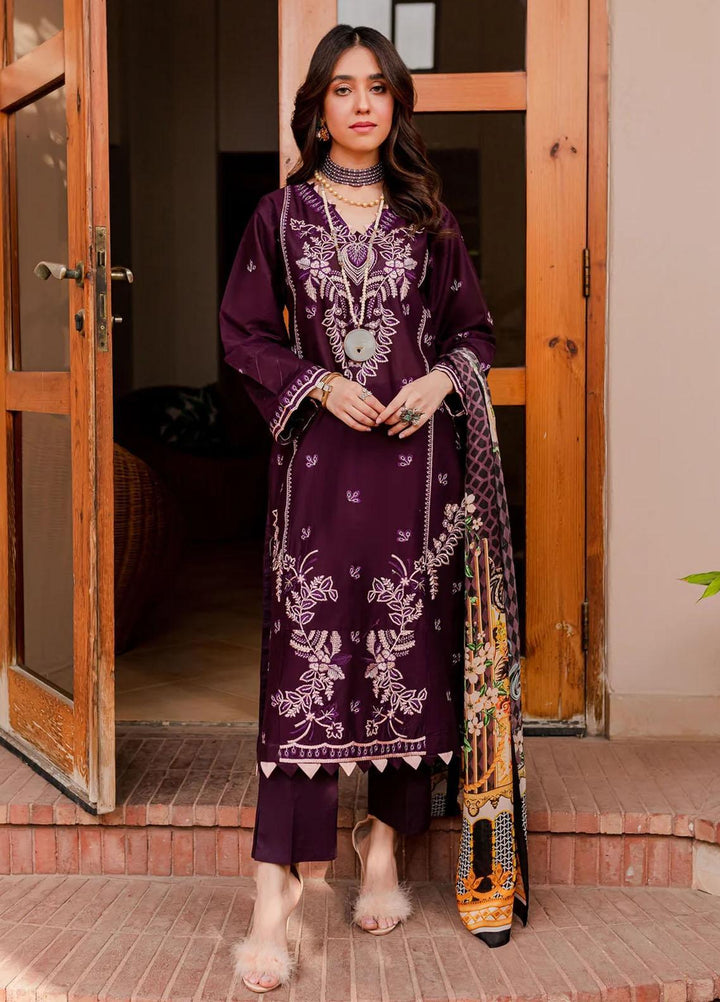 Naayas Pret Embroidered Lawn 3 Piece Suit NS23G Violet