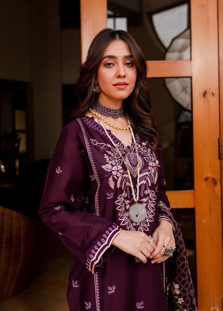 Naayas Pret Embroidered Lawn 3 Piece Suit NS23G Violet