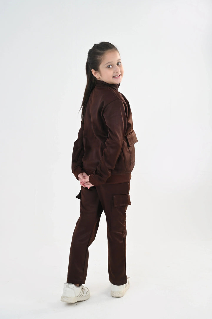 IQ Exclusive Kids Track Suit Fleece 2 PieceCocoa Cargo Charm Tracksuit-Unisex Kids - Winter Collection