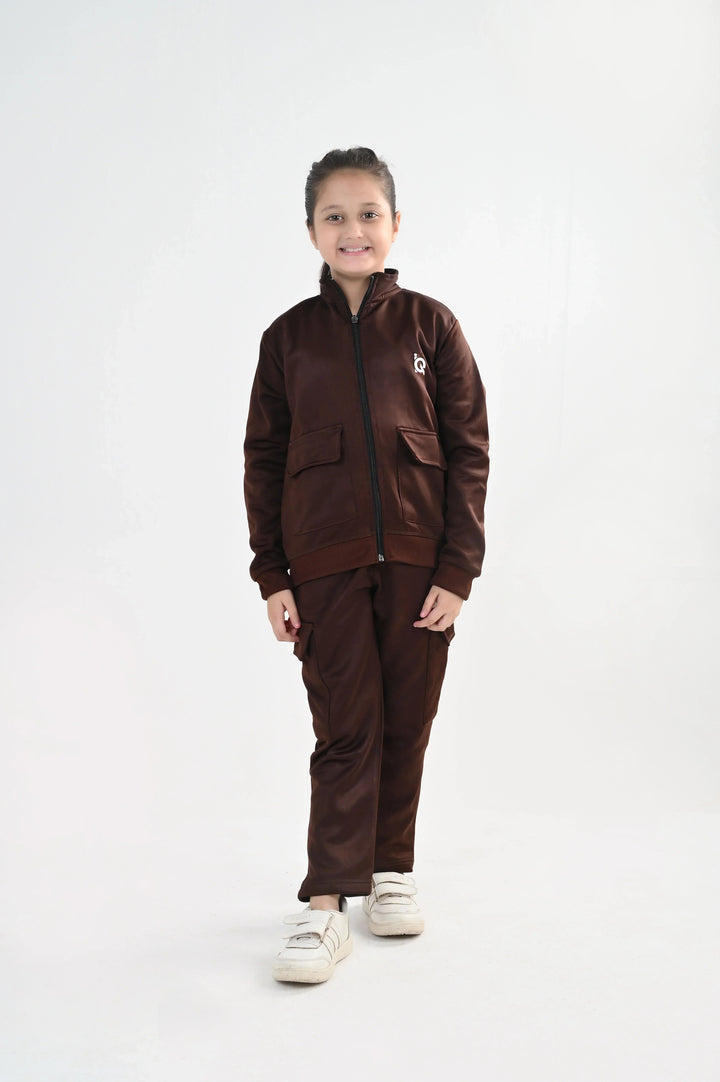IQ Exclusive Kids Track Suit Fleece 2 PieceCocoa Cargo Charm Tracksuit-Unisex Kids - Winter Collection