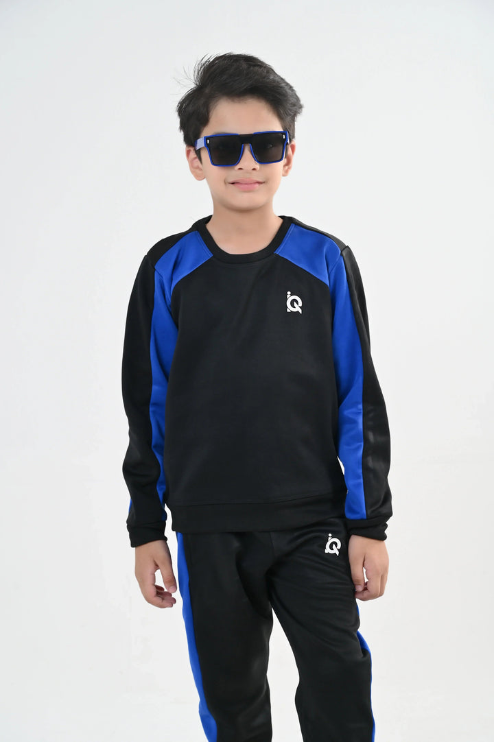 IQ Exclusive Kids Track Suit Fleece 2 PieceBlackout Blue Tracksuit-Unisex Kids - Winter Collection