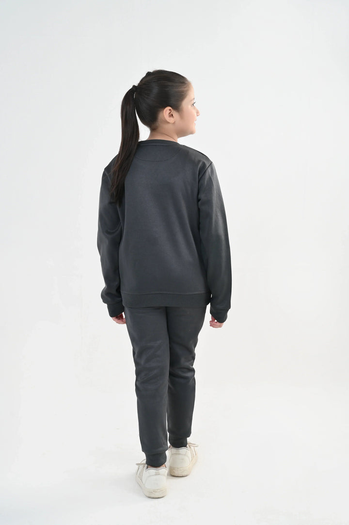 IQ Exclusive Kids Track Suit Fleece 2 PieceGrey Comfort Sweatshirt Tracksuit-Unisex Kids - Winter Collection