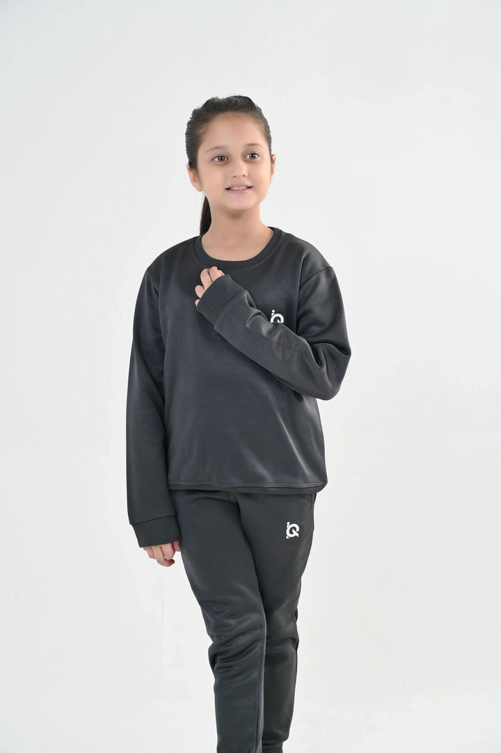 IQ Exclusive Kids Track Suit Fleece 2 PieceGrey Comfort Sweatshirt Tracksuit-Unisex Kids - Winter Collection