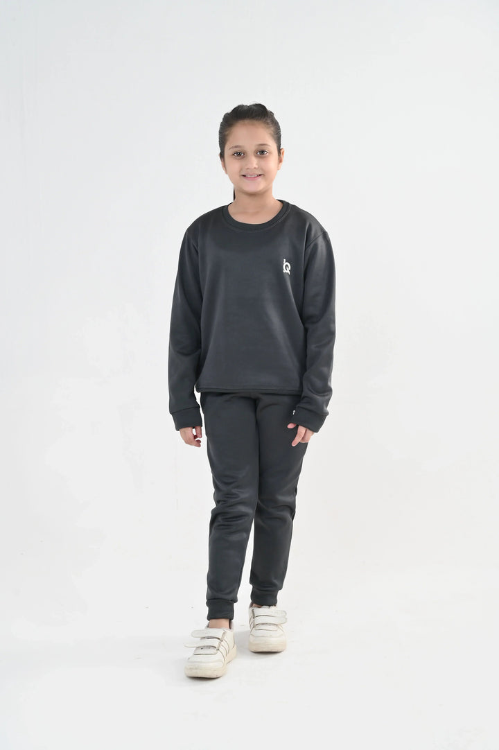 IQ Exclusive Kids Track Suit Fleece 2 PieceGrey Comfort Sweatshirt Tracksuit-Unisex Kids - Winter Collection