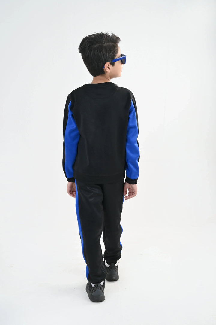 IQ Exclusive Kids Track Suit Fleece 2 PieceBlackout Blue Tracksuit-Unisex Kids - Winter Collection