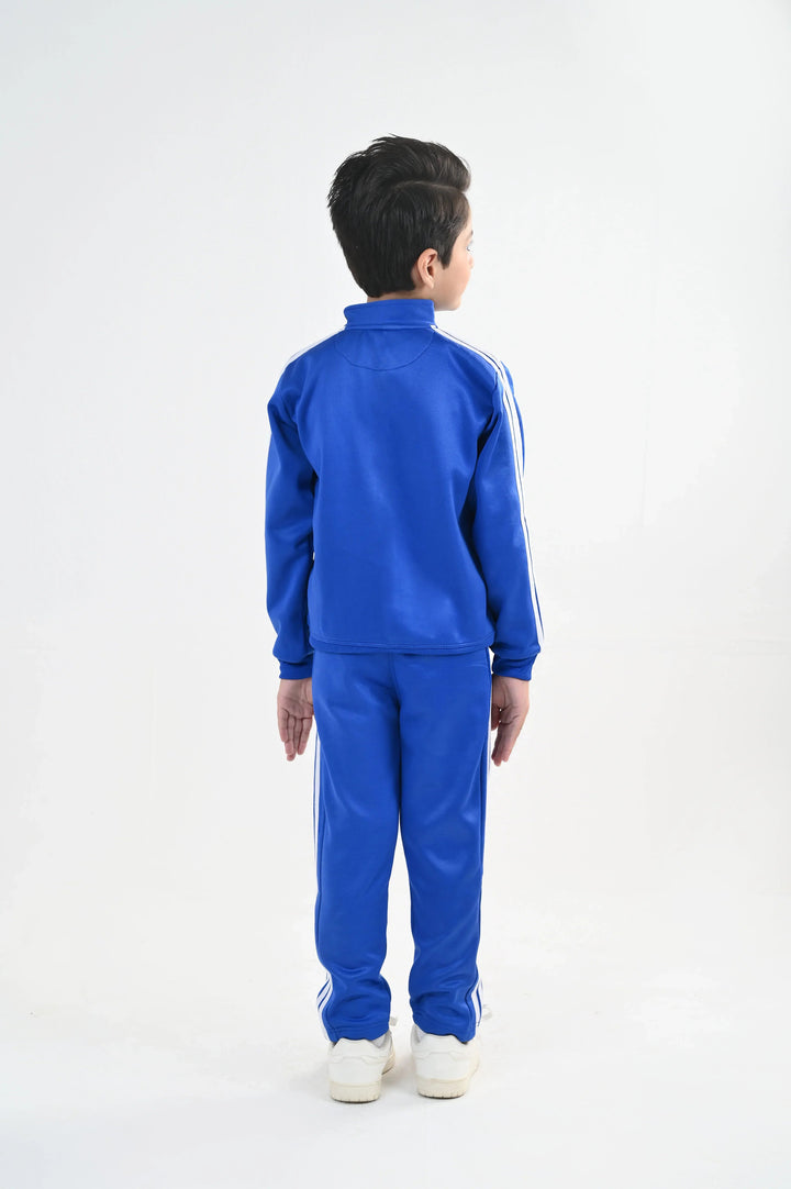 IQ Exclusive Kids Track Suit Fleece 2 PieceElite Blue Tri Line-Unisex Kids - Winter Collection
