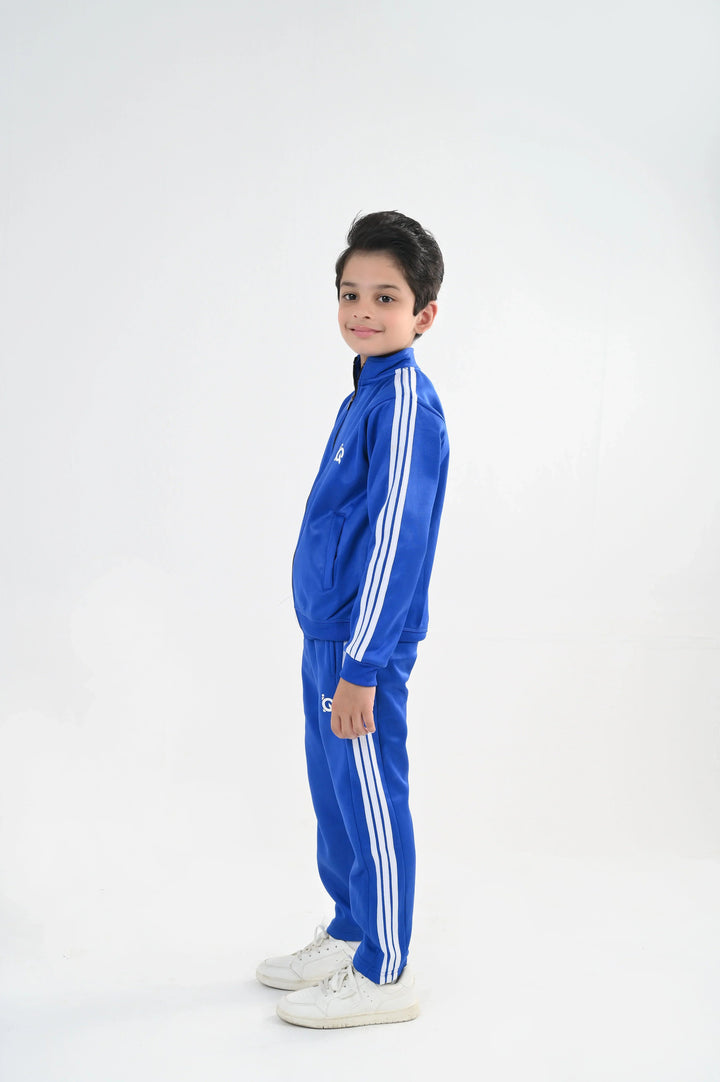 IQ Exclusive Kids Track Suit Fleece 2 PieceElite Blue Tri Line-Unisex Kids - Winter Collection