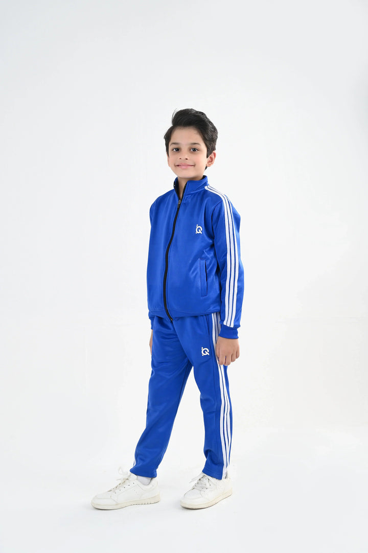 IQ Exclusive Kids Track Suit Fleece 2 PieceElite Blue Tri Line-Unisex Kids - Winter Collection