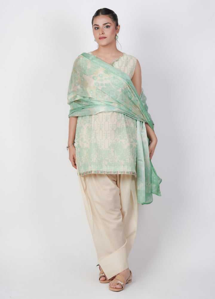 Vibgyor Fashion Printed Lawn Suits Unstitched 3 Piece Green Blostma Bodice D3-S-25