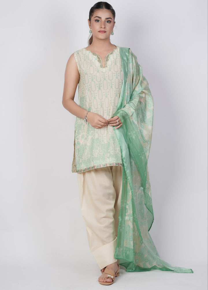 Vibgyor Fashion Printed Lawn Suits Unstitched 3 Piece Green Blostma Bodice D3-S-25