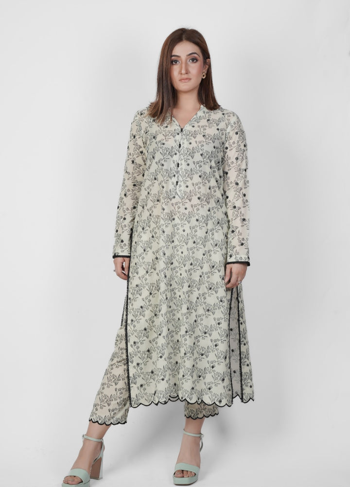 Vibgyor Fashion Embroidered Printed Lawn Suits Unstitched 2 Piece Green Pistacho D5-S-25