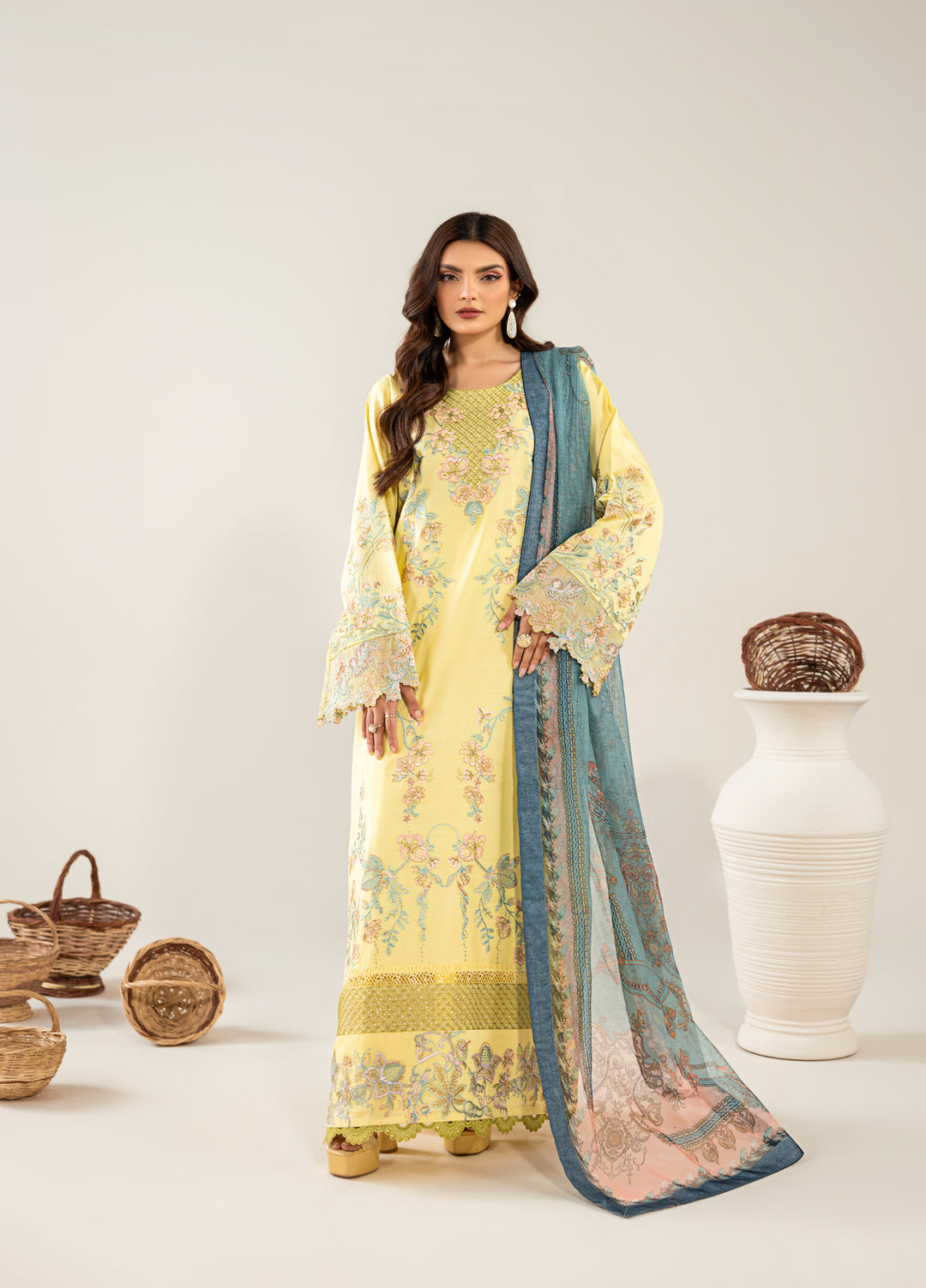 Ghour e Nayab by Ruby Suleiman Pret Lawn Suits 3 Piece Lime Shine - Festive Collection