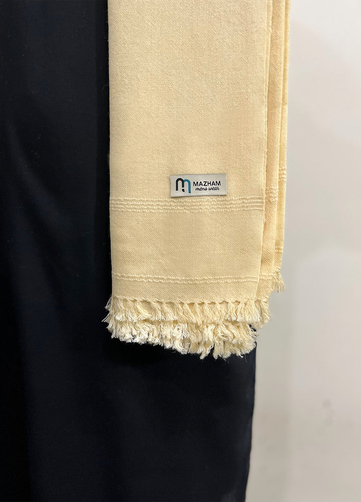 Mazham Wool Shawl Unstitched Off White Wool - Winter Collection