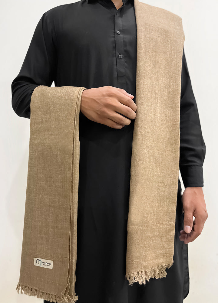 Mazham Wool Shawl Unstitched Cream Wool - Winter Collection