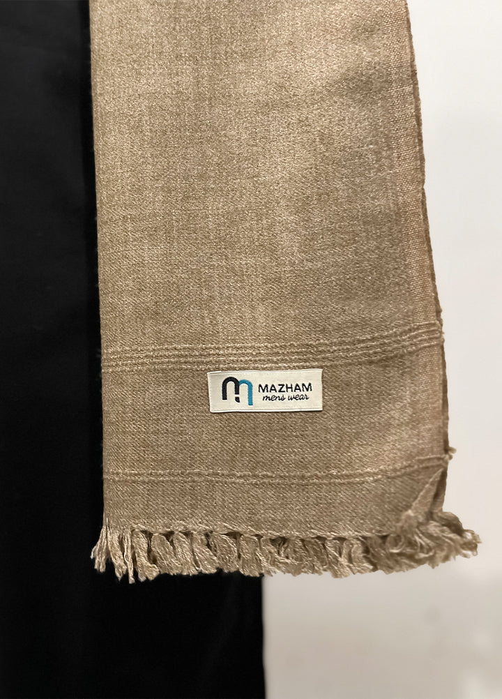 Mazham Wool Shawl Unstitched Cream Wool - Winter Collection