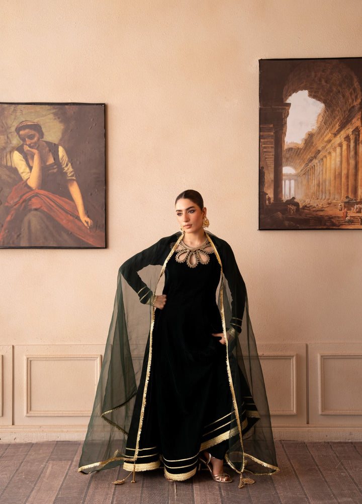 The Velvet Rise by Fozia Khalid Pret Emerald Veil - Festive Collection