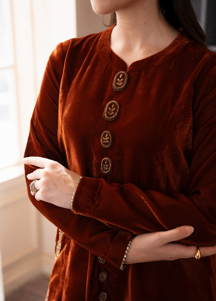 The Velvet Rise by Fozia Khalid Pret Mocha Luxe - Festive Collection