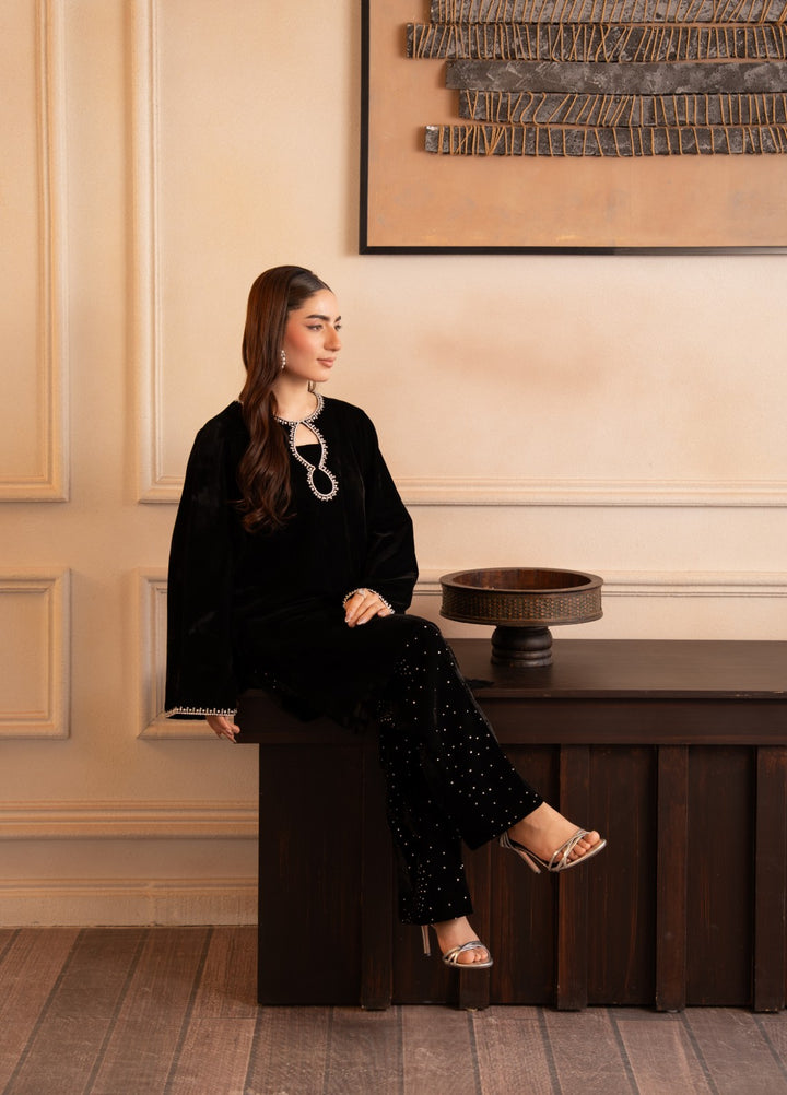 The Velvet Rise by Fozia Khalid Pret Noir Gleam - Festive Collection