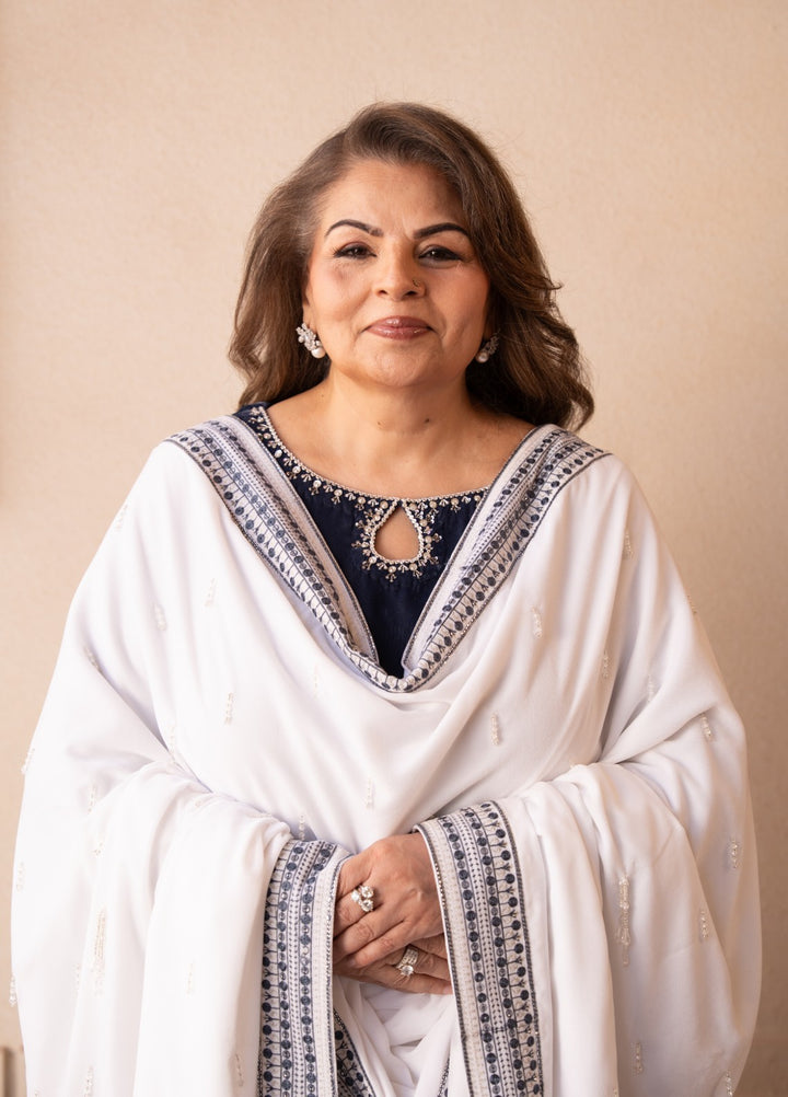 The Velvet Rise by Fozia Khalid Pret Steal Mist - Festive Collection