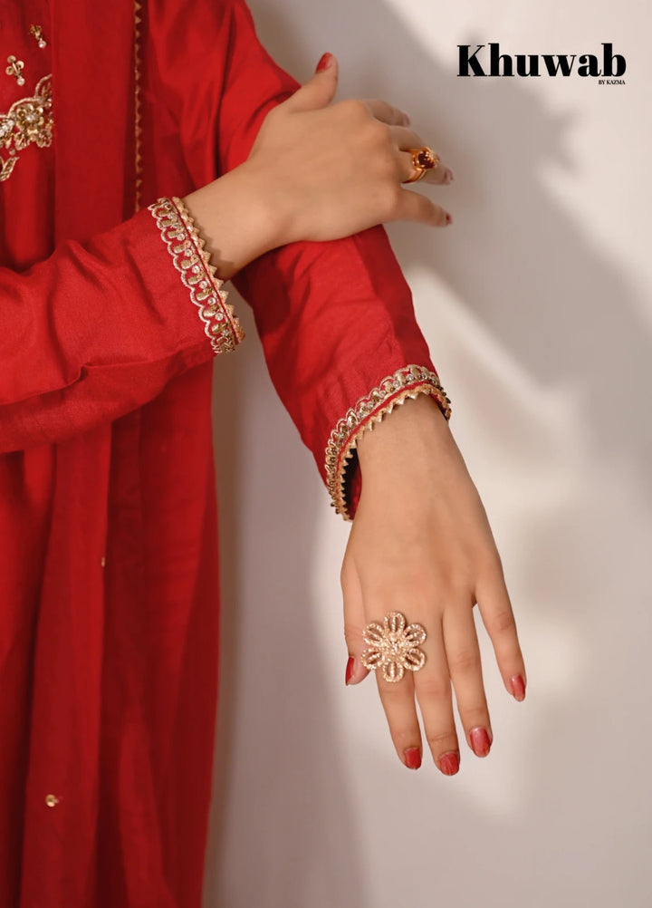 Khuwab by Kazma Shehnai Women Pret Cotton Silk 3 Piece Amber - Festive Collection