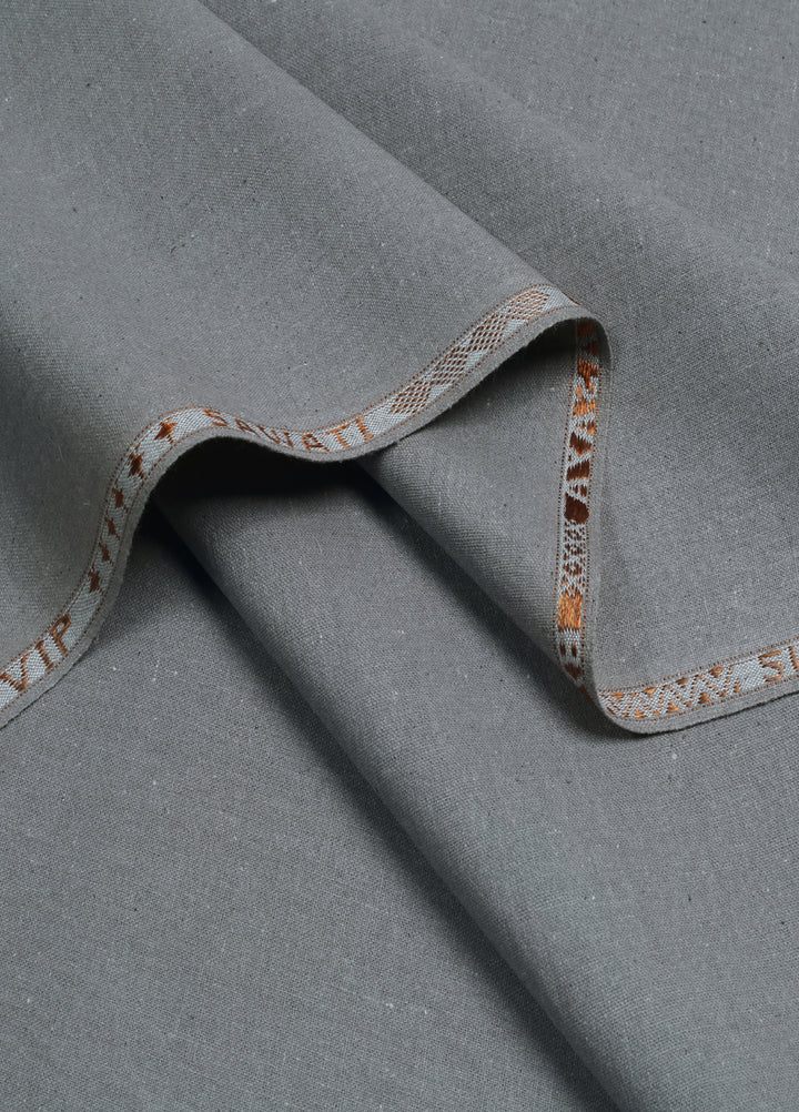 Men Unstitch Embroidered Khaddar Cutwork Neckline-Grey-GTS-KB-009