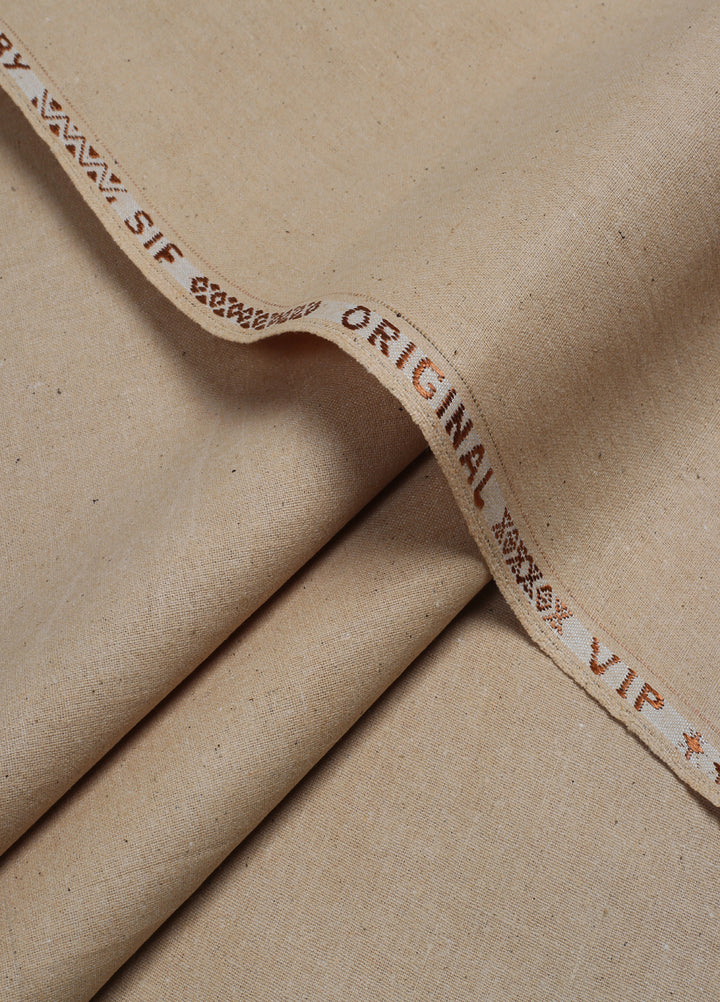 Men Unstitch Embroidered Khaddar Cutwork Neckline-Fawn-GTS-KB-012