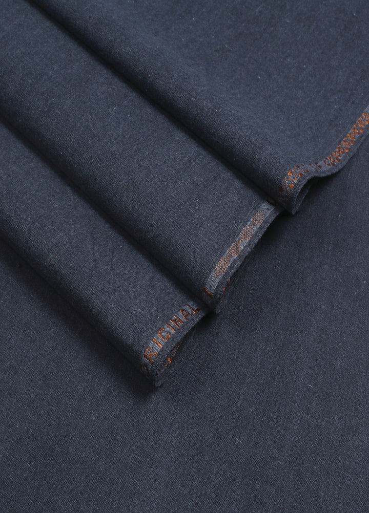 Men Unstitch Embroidered Khaddar Cutwork Neckline-Charcoal-GTS-KB-014