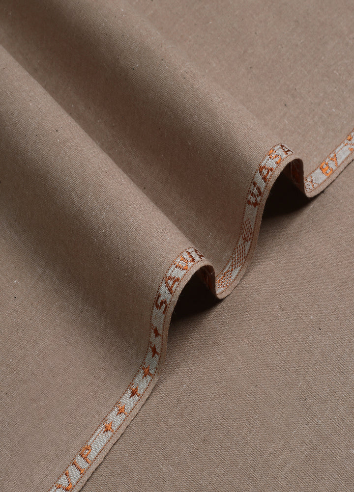 Men Unstitch Embroidered Khaddar Cutwork Neckline-Tan-GTS-KB-019