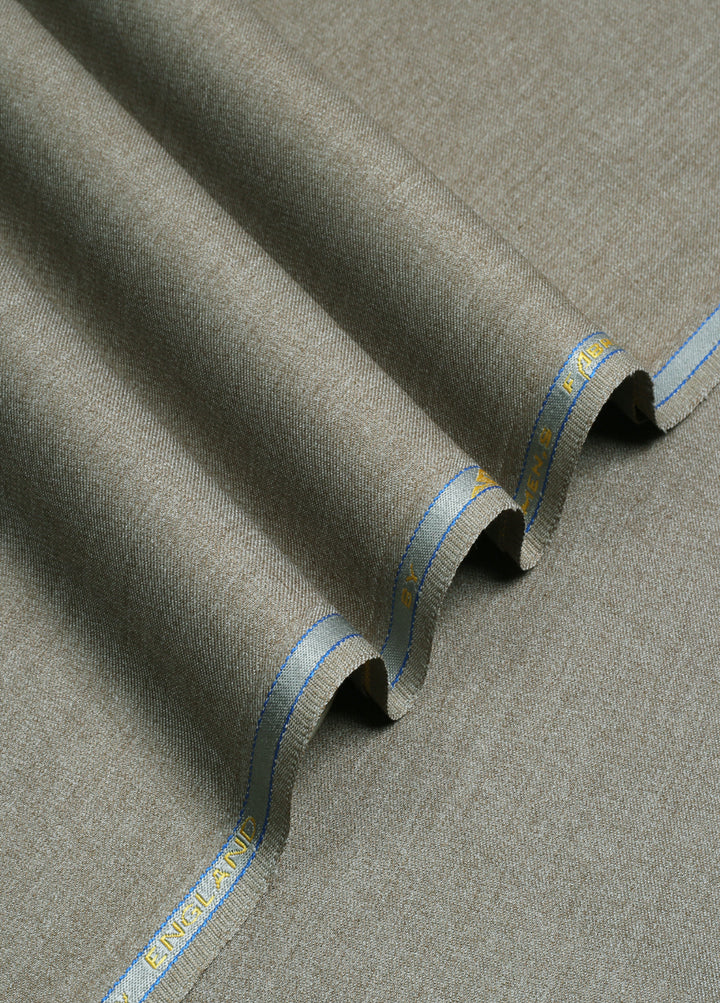 Men Unstitch  Textured Jasper Poly Wool Blend Kameez Shalwar-Mud-GTS-EW-002