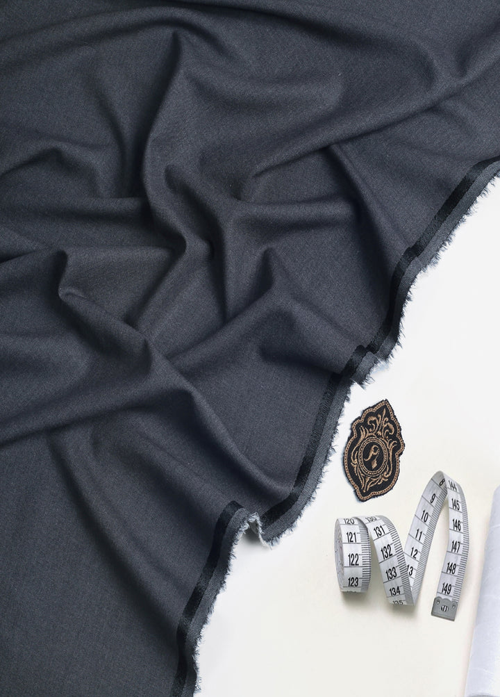 Men Unstitch Textured Shangrila Blend Kameez Shalwar-Charcoal-GTS-EW-009