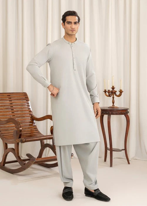 Buraq Mens Arbab Edit  Kurta Shalwar Wash N Wear Powder - Casual Collection