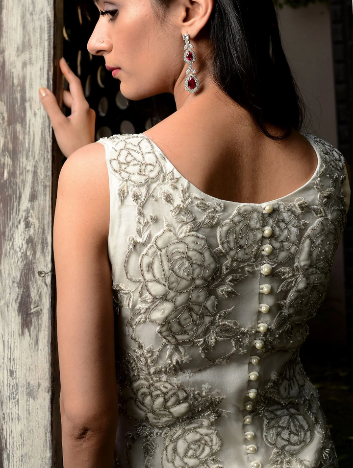 Luxe By Hues Atelier Women Pret 1 Piece White Loom - Formals Collection