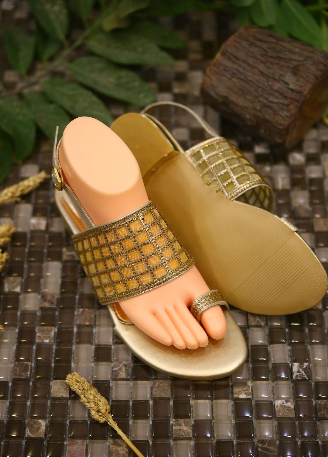 1st Sight Fashion Casual Style Flat Y Flat San 7 Gold