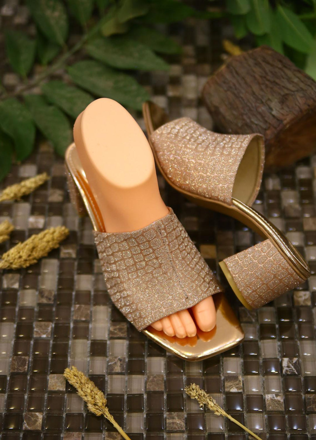 1st Sight Fashion Formal Style Heel Y Heel 8 Golden