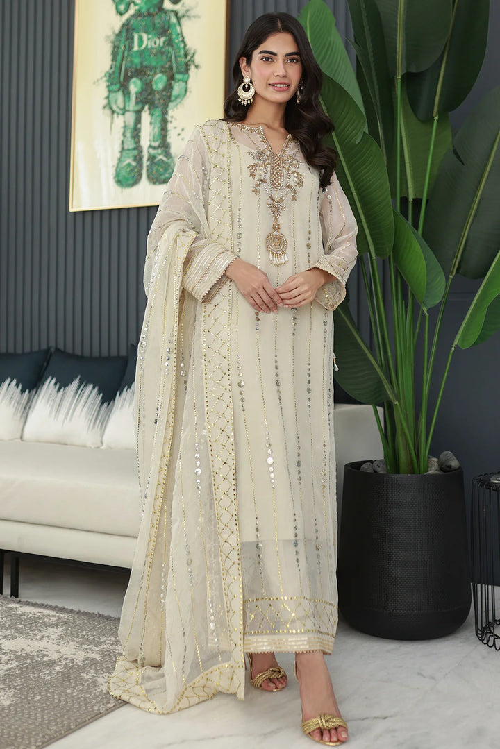 Nadia Khan Pret Embroidered Raw Silk 3 Piece Daffodil