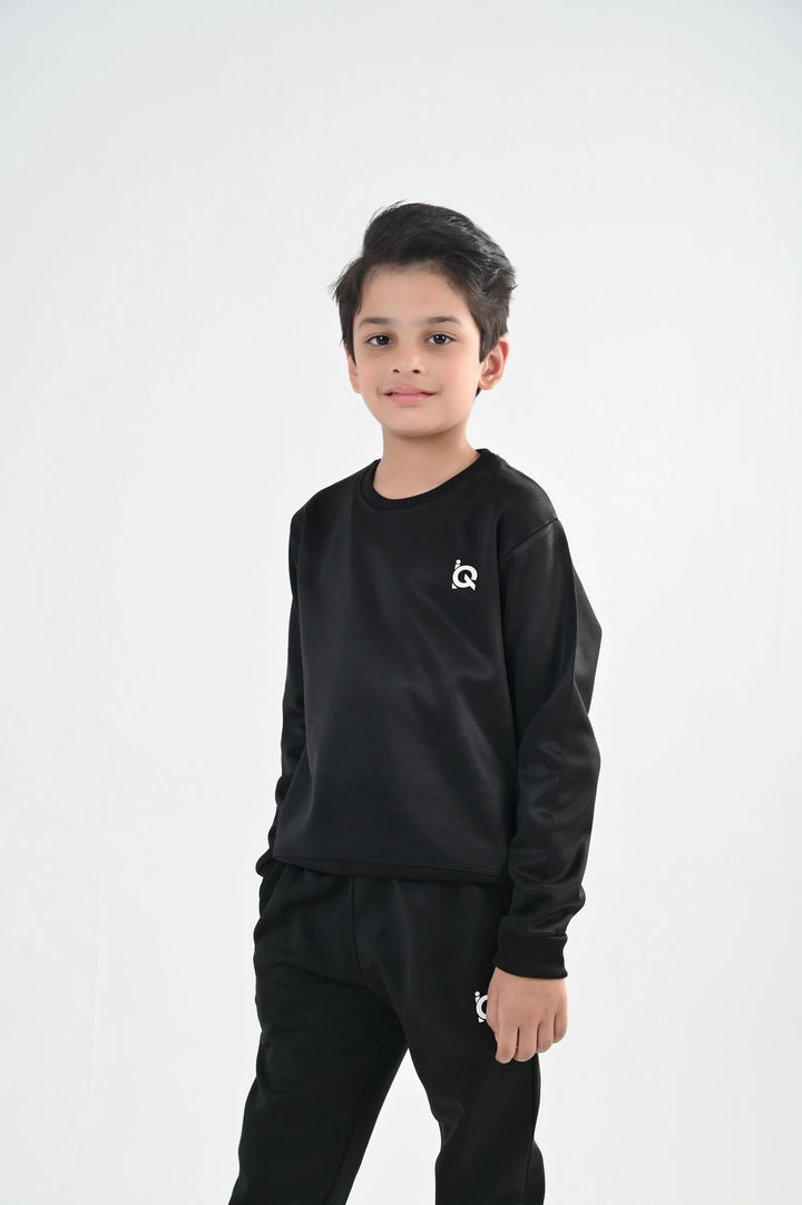 IQ Exclusive Kids Track Suit Fleece 2 PieceBlack IQ Sweatshirt-Unisex Kids - Winter Collection