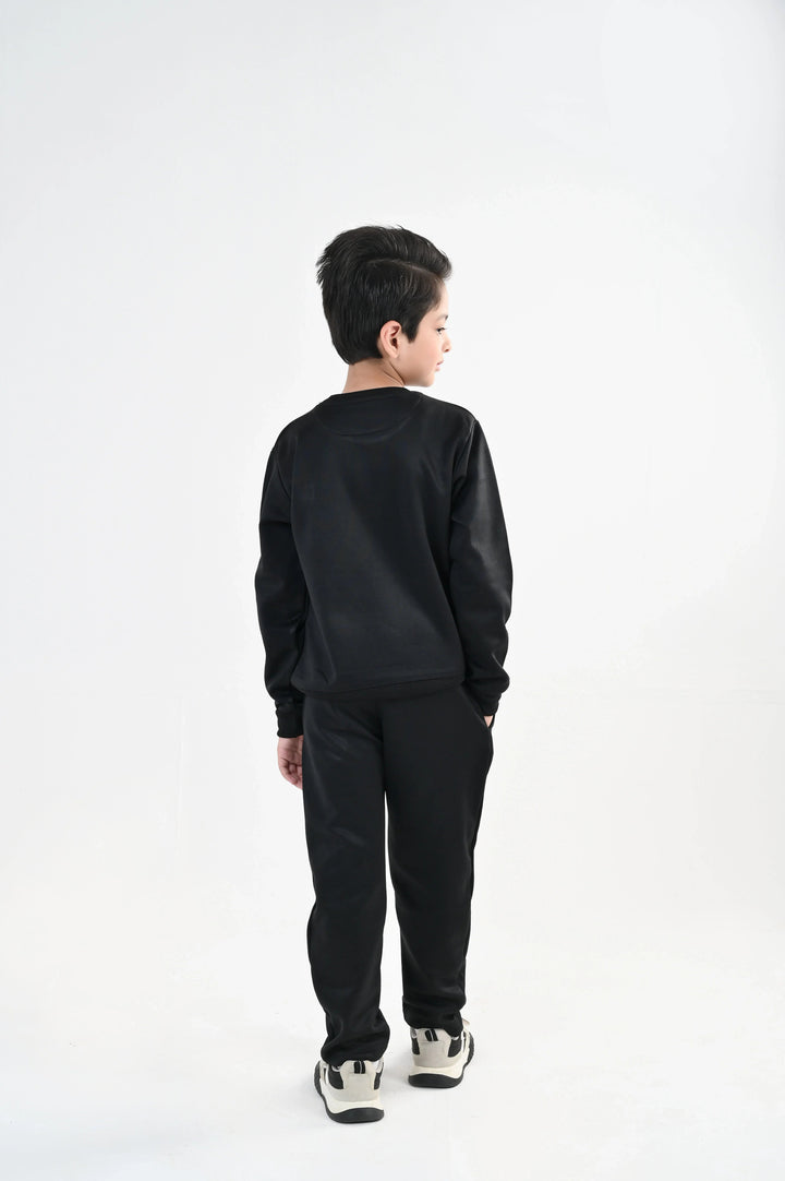 IQ Exclusive Kids Track Suit Fleece 2 PieceBlack IQ Sweatshirt-Unisex Kids - Winter Collection