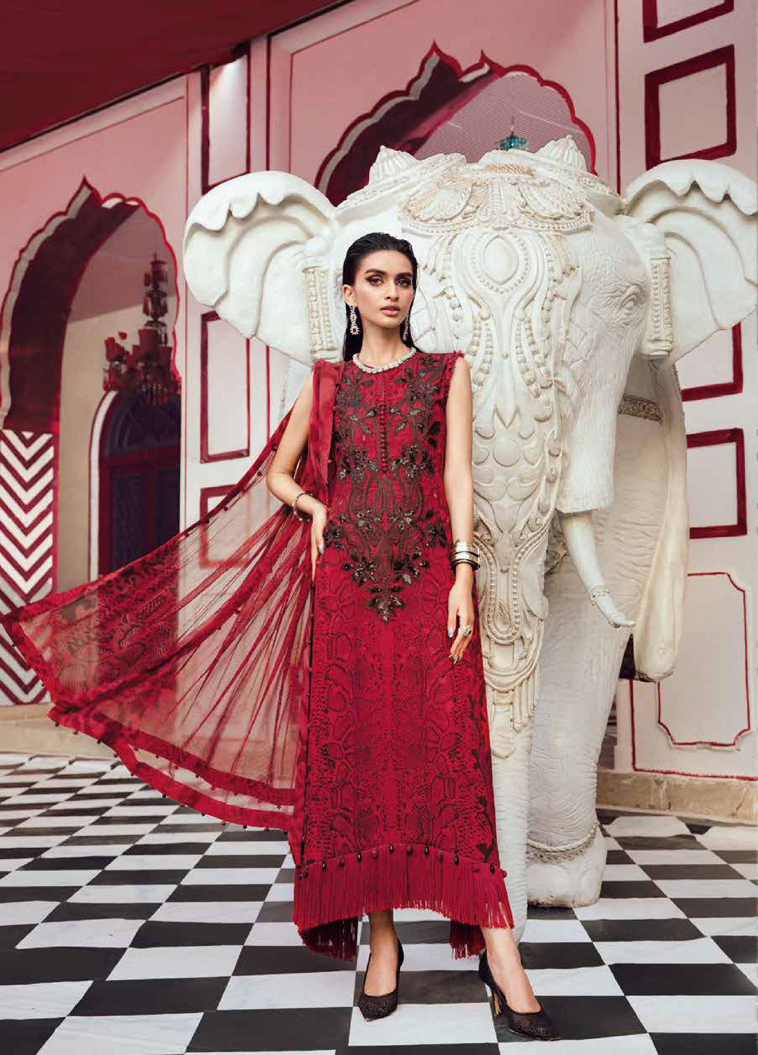 M Prints by Maria B Embroidered Suits Unstitched 3 Piece MB25FE D-2A - Winter Collection