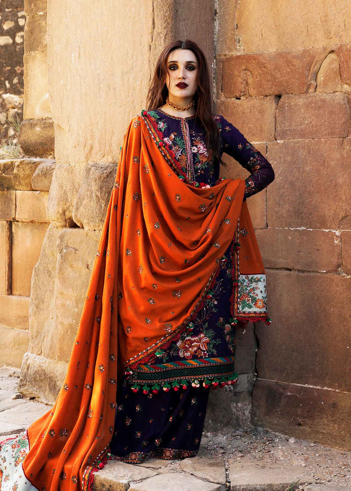 Hussain Rehar Embroidered Karandi Suits Unstitched 3 Piece HRR23KW Amethyst - Winter Collection