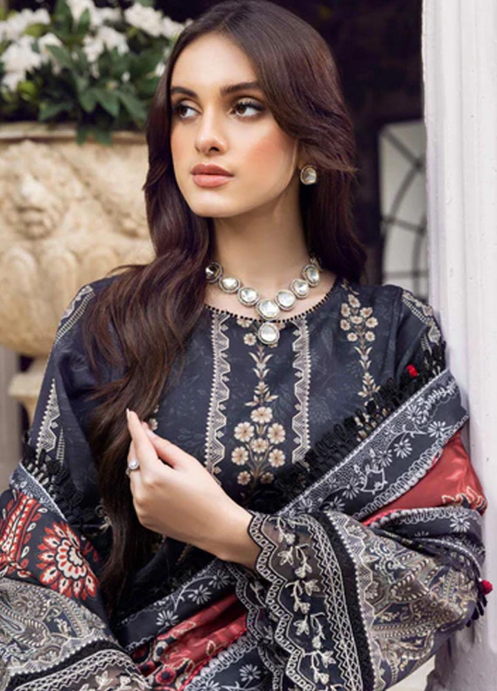 Winter Blossoms By Seran Embroidered Viscose Suits Unstitched 3 Piece SRN22WB 07 Dahlia - Winter Collection