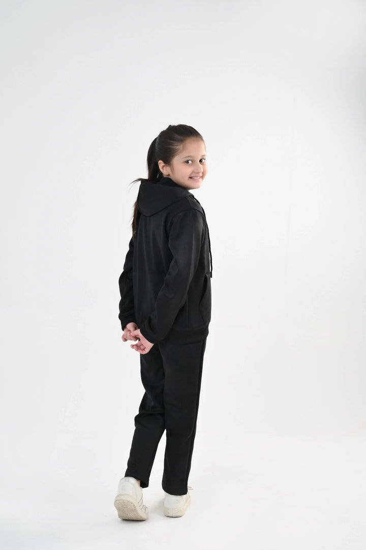 IQ Exclusive Kids Track Suit Fleece 2 PieceBlack Hoodie Tracksuit-Unisex Kids - Winter Collection
