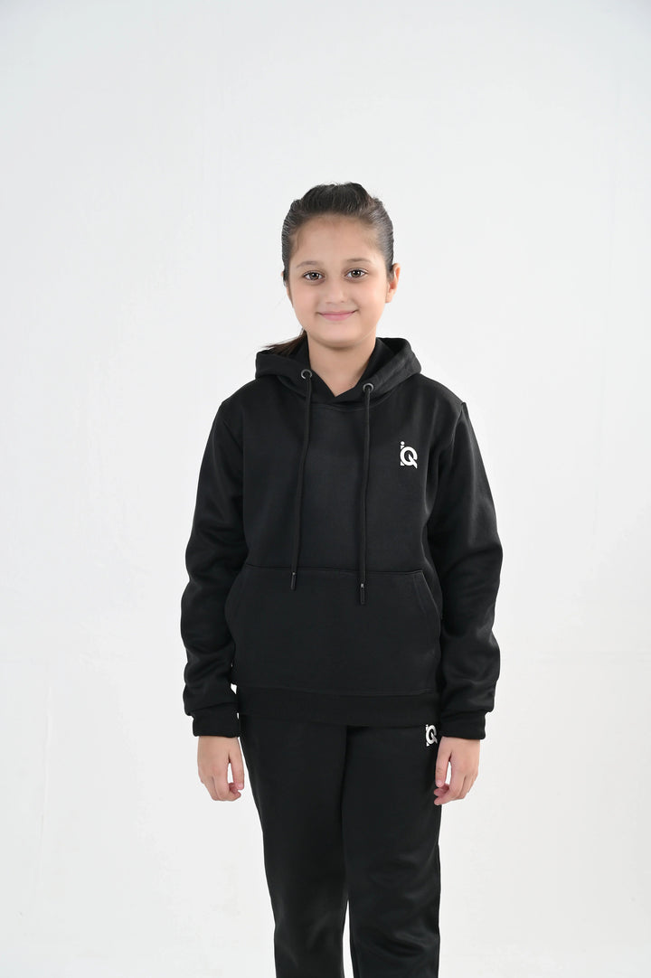 IQ Exclusive Kids Track Suit Fleece 2 PieceBlack Hoodie Tracksuit-Unisex Kids - Winter Collection