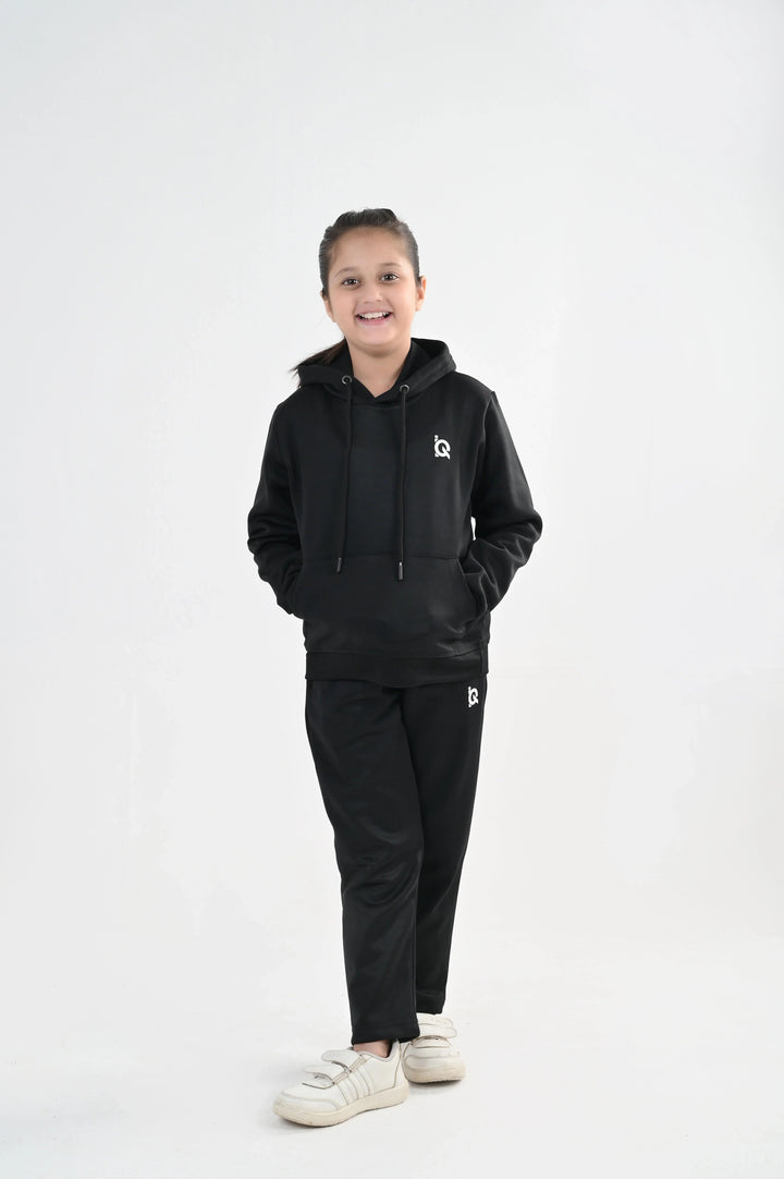 IQ Exclusive Kids Track Suit Fleece 2 PieceBlack Hoodie Tracksuit-Unisex Kids - Winter Collection