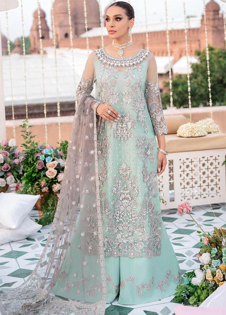 Aangan by Imrozia Premium Embroidered Net Suits Unstitched 3 Piece IMP22A IB-25 Nazmin - Bridal Collection