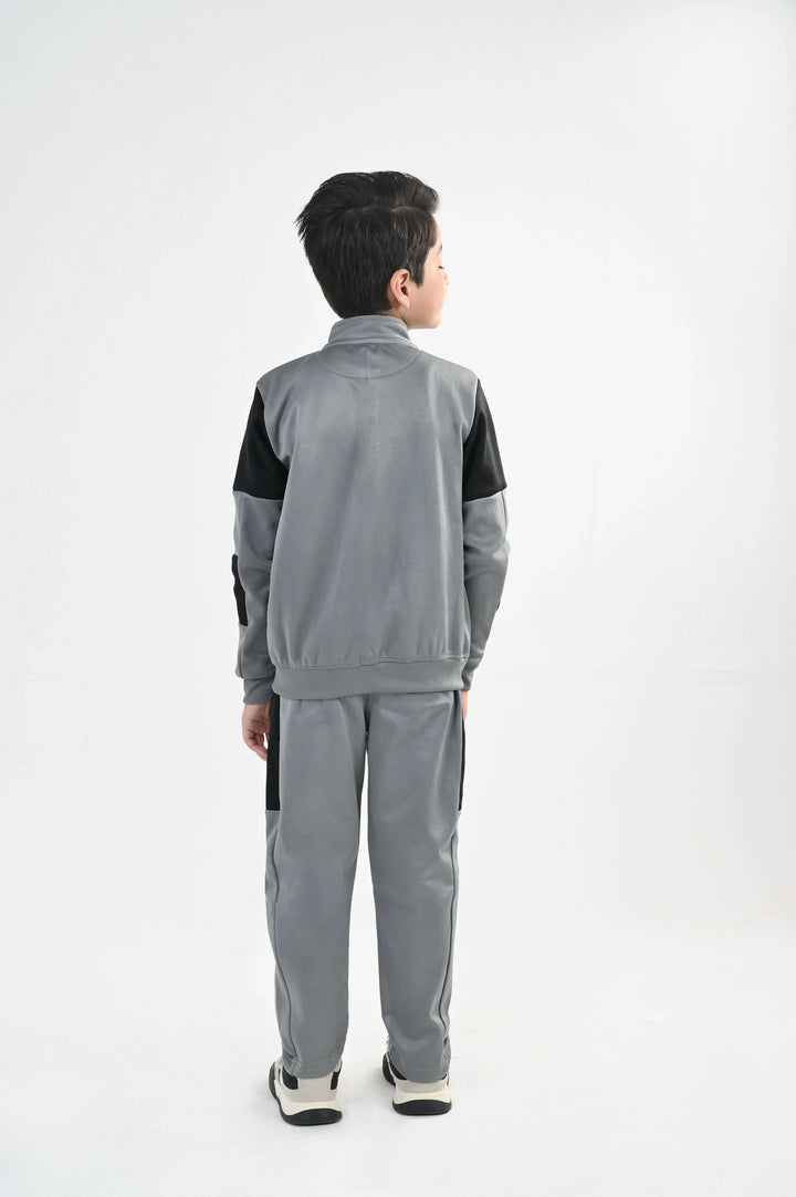 IQ Exclusive Kids Track Suit Fleece 2 PieceGrey Storm Tracksuit-Unisex Kids - Winter Collection