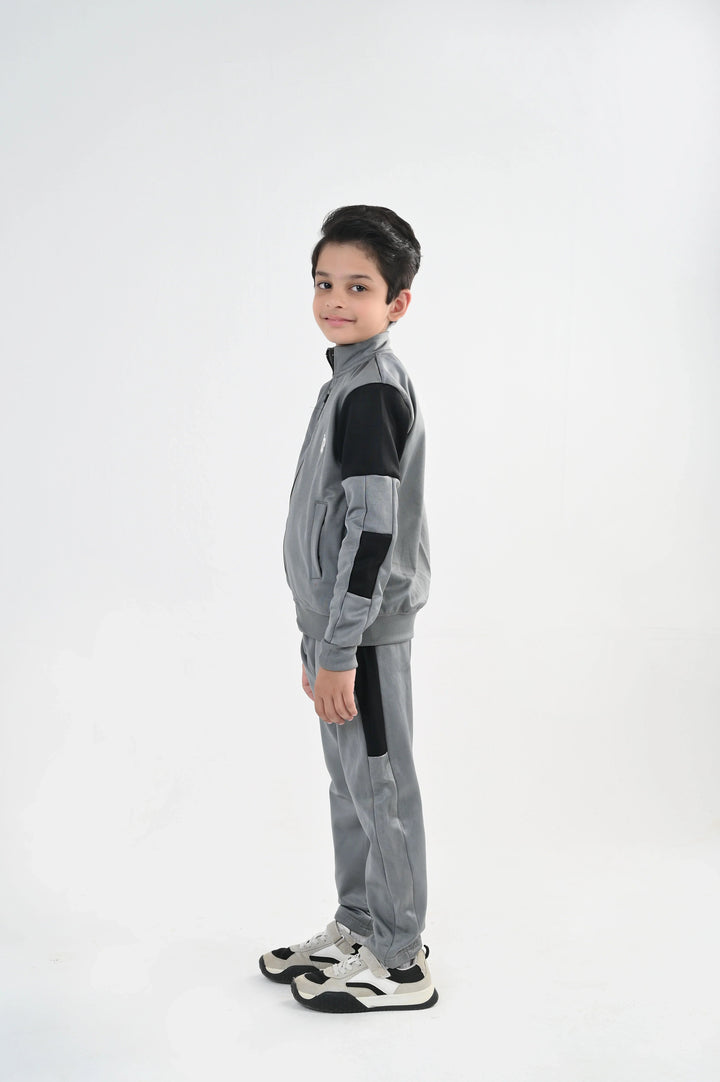 IQ Exclusive Kids Track Suit Fleece 2 PieceGrey Storm Tracksuit-Unisex Kids - Winter Collection