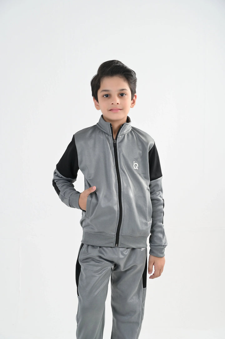 IQ Exclusive Kids Track Suit Fleece 2 PieceGrey Storm Tracksuit-Unisex Kids - Winter Collection