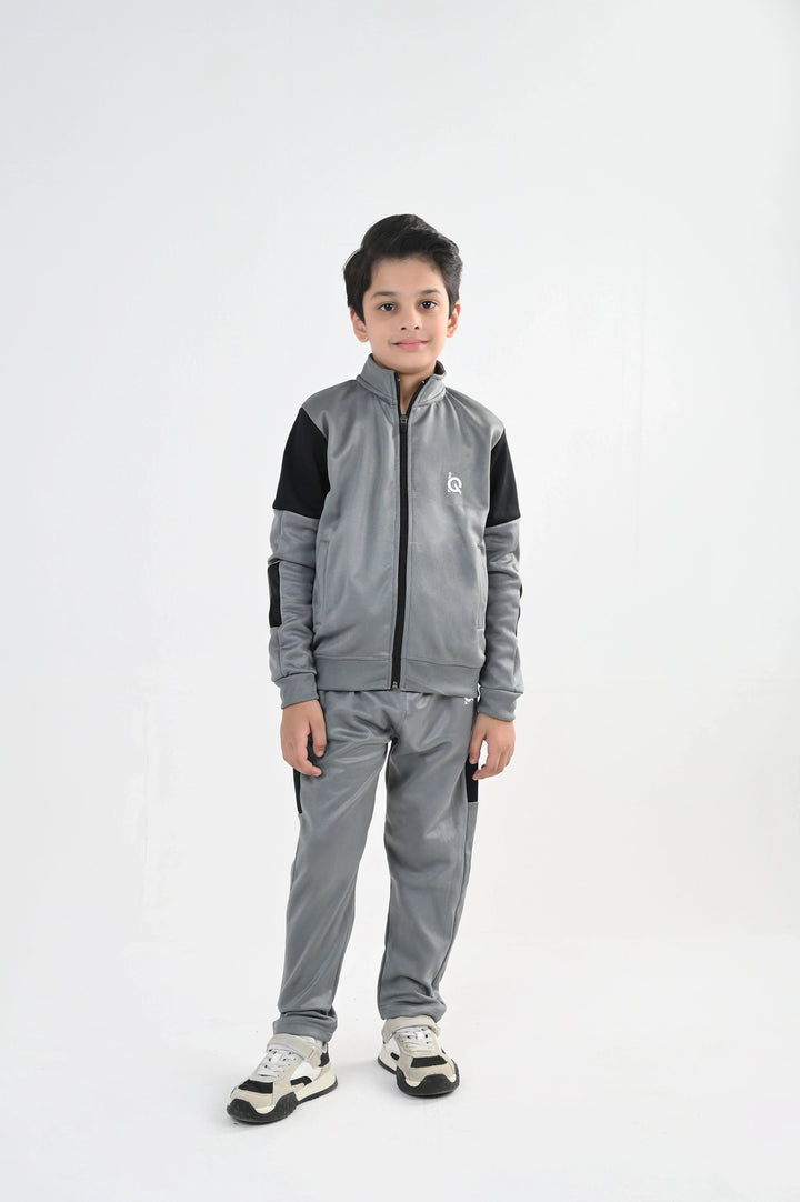 IQ Exclusive Kids Track Suit Fleece 2 PieceGrey Storm Tracksuit-Unisex Kids - Winter Collection